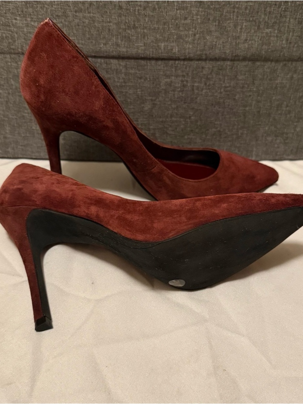 BCBG Wine Suede Pointed-Toe Pumps - Picture 5 of 7